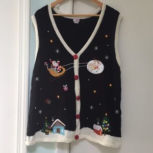 Beautiful Vintage Christmas Sweater Vest XXL